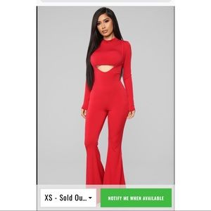 Fashion Nova Red Jump suit
